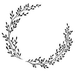 Minimal Line Leaf Wreath