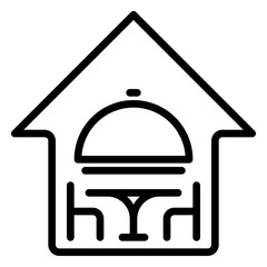 dinning room icon, line icon style