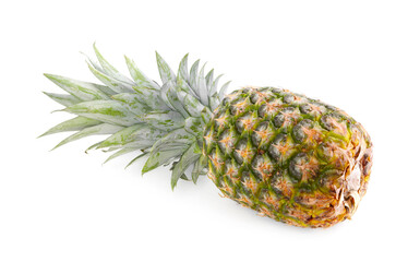 One delicious ripe pineapple isolated on white