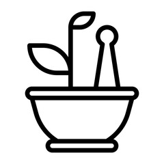 Herbal icon, line icon style