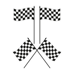 Set of finish flag. Finish flag for car racing. Vector illustration. EPS 10.