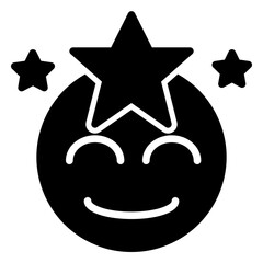 happy icon, glyph icon style