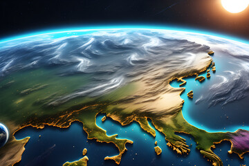 earth view from space.
Generative AI