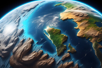 earth view from space.
Generative AI