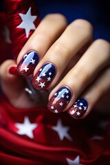 On the occasion of returning to school after summer vacation many parents and students rejoice with beautiful nails when they come to school under the American flag | Generative AI
