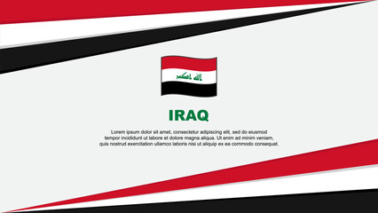 Iraq Flag Abstract Background Design Template. Iraq Independence Day Banner Cartoon Vector Illustration. Iraq Design