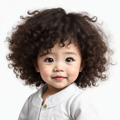 Naklejka premium fine detail hyper realistic kids photo generated by AI. The photo captured the innocence and cuteness of the kid. 