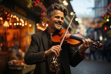 man playing violin