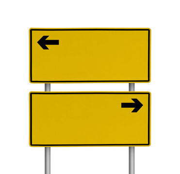 Blank road sign or traffic sign. transparent background