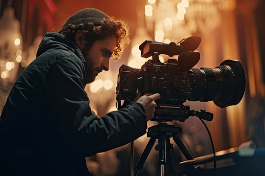 videographer use camera