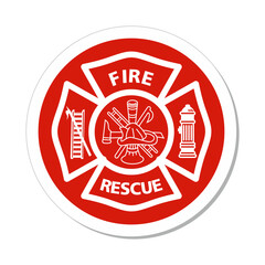 ISO Circle Sign: Fire Rescue Symbol