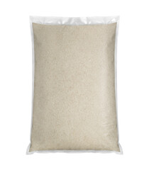 Rice packed in a plastic bag. transparent background