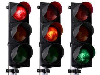 Traffic lights, transparent background