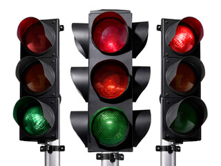 Traffic lights, transparent background