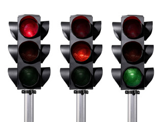 Traffic lights, transparent background