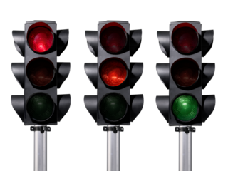Traffic lights, transparent background
