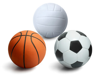Volleyball. ball and basketball, transparent background