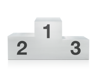 White winners podium, transparent background