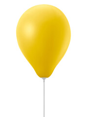 Yellow balloon, transparent background