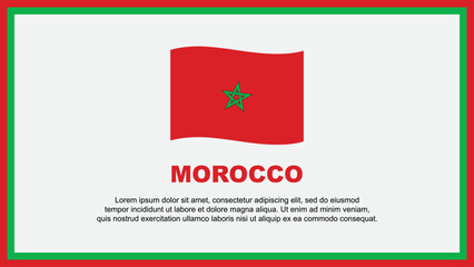 Morocco Flag Abstract Background Design Template. Morocco Independence Day Banner Social Media Vector Illustration. Morocco Banner