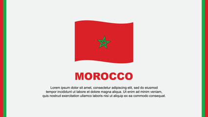 Morocco Flag Abstract Background Design Template. Morocco Independence Day Banner Social Media Vector Illustration. Morocco Cartoon