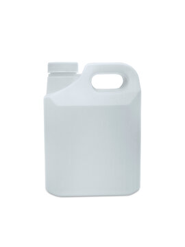 White plastic jerry can, transparent background