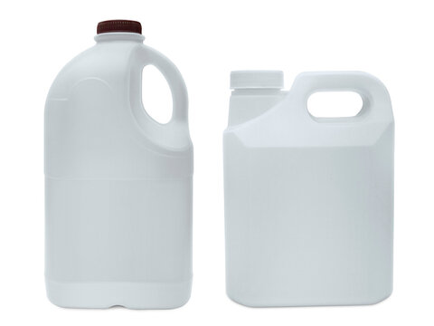 White plastic jerry can, transparent background