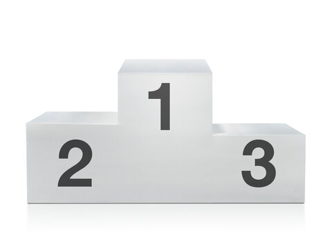 White winners podium, transparent background