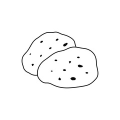 Hand drawn Kids drawing Cartoon Vector illustration potatoes icon Isolated on White Background