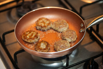 Meat burger preparation. Step by step preparation of mini burgers. Homemade mini burgers for children or appetizers. Small hamburgers.