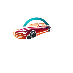Auto sales logo illustration art with transparent background generative AI.