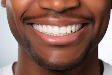 Fototapeta premium A close-up photographic portrait of a handsome young Black man, Generative Ai