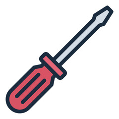 Screwdriver tool filled line icon
