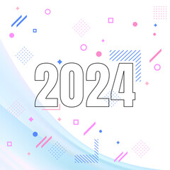 2024 new year design vector. Happy New year 2024 design template vector