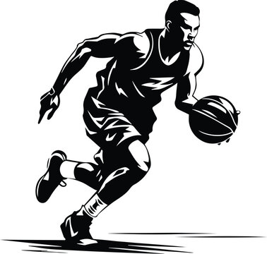 Basketball Point Guard Vector Logo Art