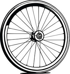 Bicycle Wheel Vector Logo Art