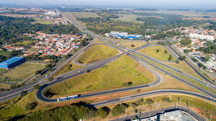 aerial view of the city of Jaguariuna, in the countryside of São Paulo