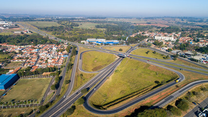 aerial view of the city of Jaguariuna, in the countryside of São Paulo