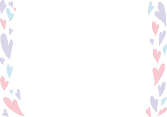 パステルカラーのハートのフレーム
