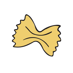 Vector hand drawn doodle sketch colored pasta isolated on white background
