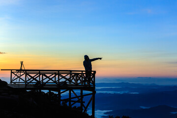 Mount Kinabalu scenery at sunrise