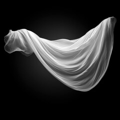 white transparent veil on black background