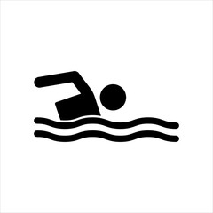 Swimming icon vector flat illustration on white background.eps