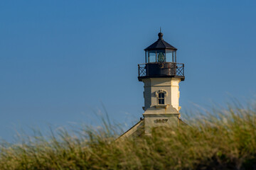 Fototapeta na wymiar Late afternoon summer photo of the North Lighthouse, New Shoreham, Block Island, Rhode Island. 