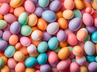 easter eggs background with copy space