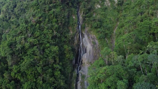 aerial shot of the waterfall called "Chorrer&oacute;n de Galip&aacute;n", located in El Avila, Venezuela.