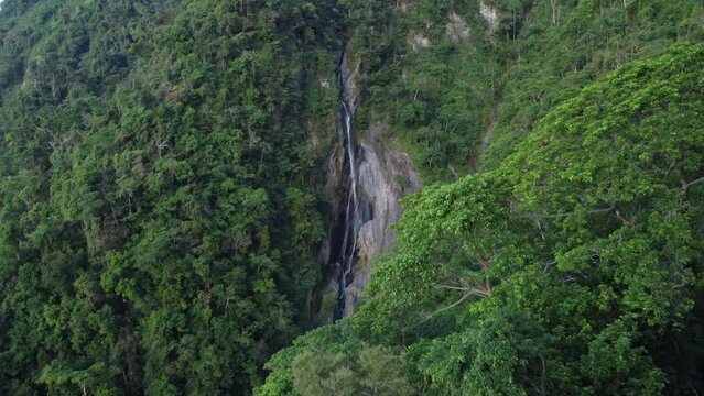 aerial shot of the waterfall called "Chorrer&oacute;n de Galip&aacute;n", located in El Avila, Venezuela