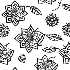 black and white flowers