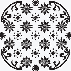 black and white floral design