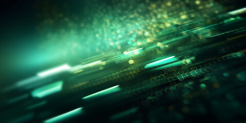 Abstract technology background with green color.